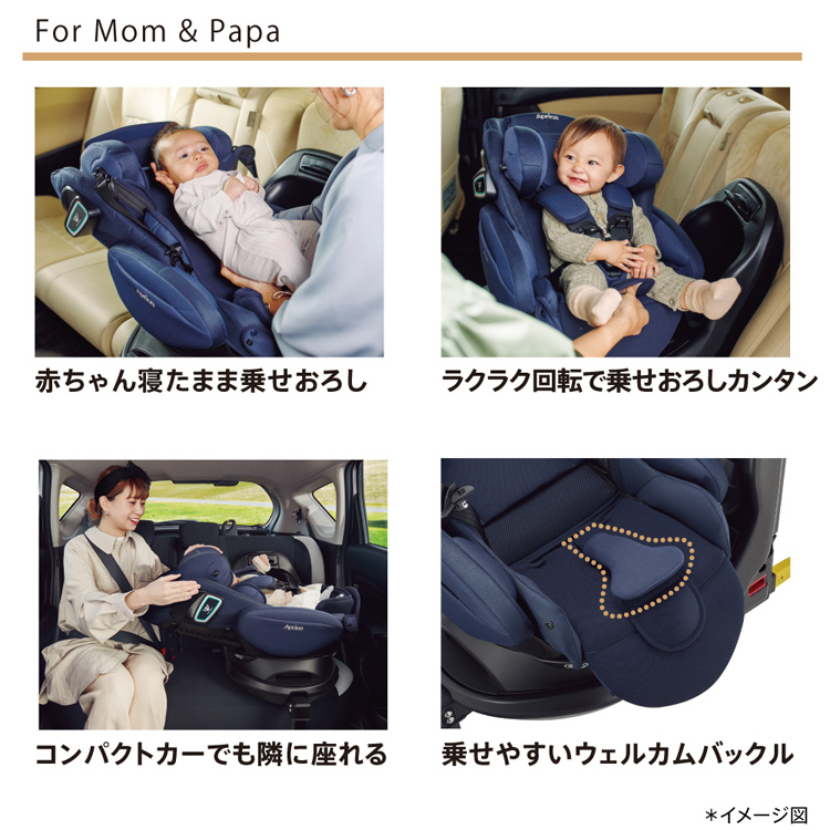 Aprica フラディアグロウISOFIX チャイルドシート保護マット付き フラディアグロウ ISOFIX セーフティープラス プレミアム AB