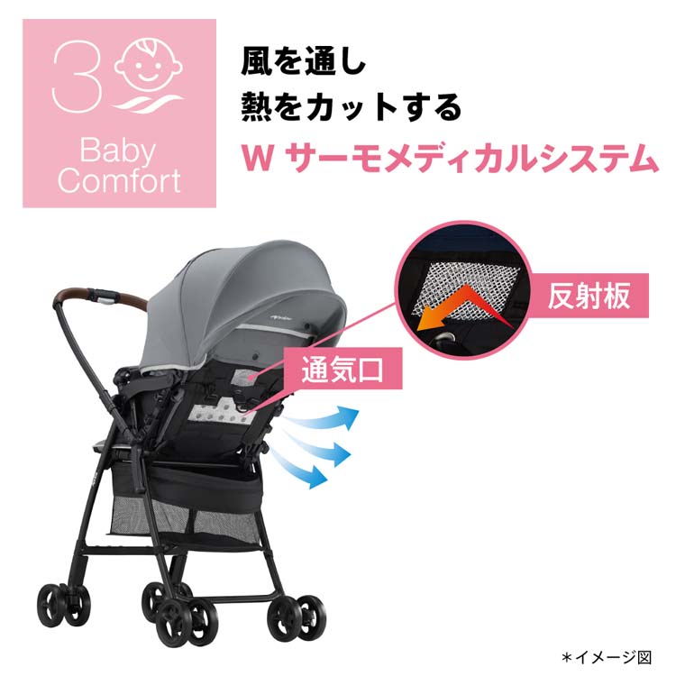 アップリカ カルーンエアー AD グレー GR ( 1台 )/ アップリカ