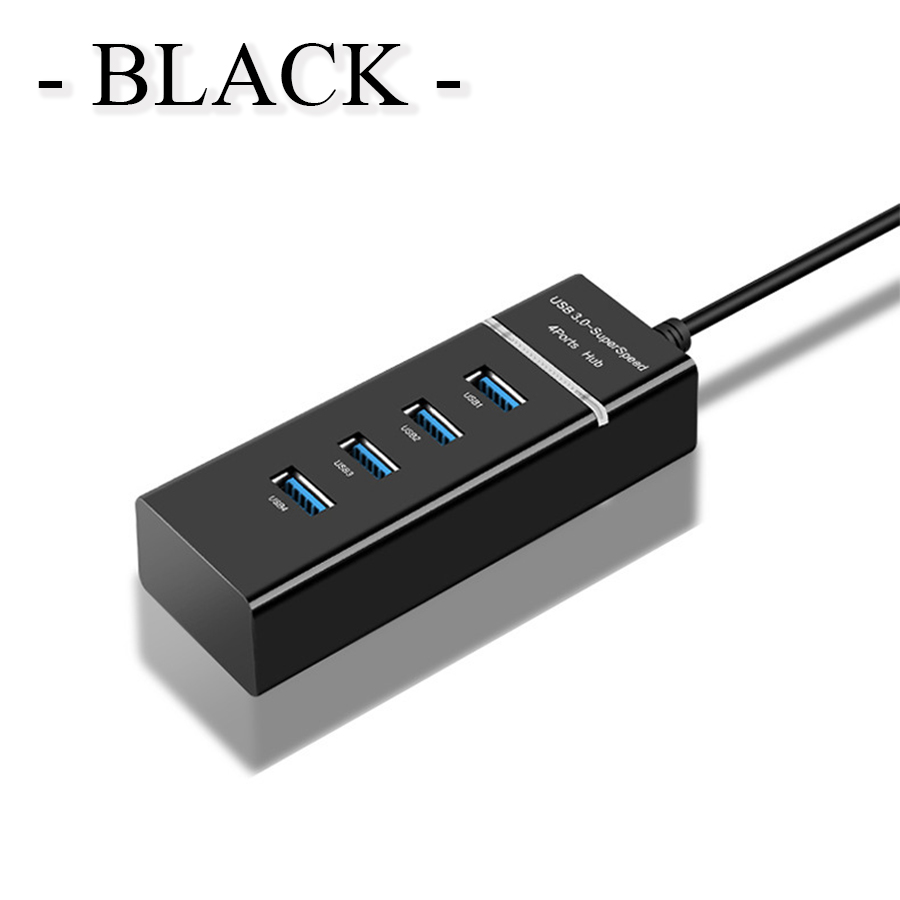 USBハブ 3.0 Hub 4ポート 高速 転送 ブラック ホワイト 充電 分岐 延長 PC パソコン 5Gbps