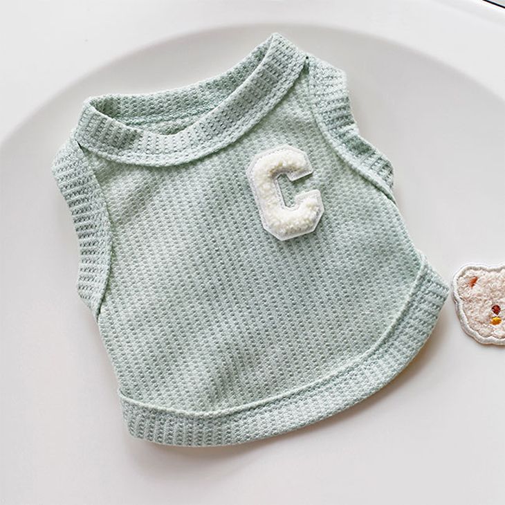 秋服新作 かわいい犬服 小型犬用 ニュアンスカラーのワッフル生地 ノースリーブ毛抜け防止タンクトップ【a243】送料無料 |  | 04