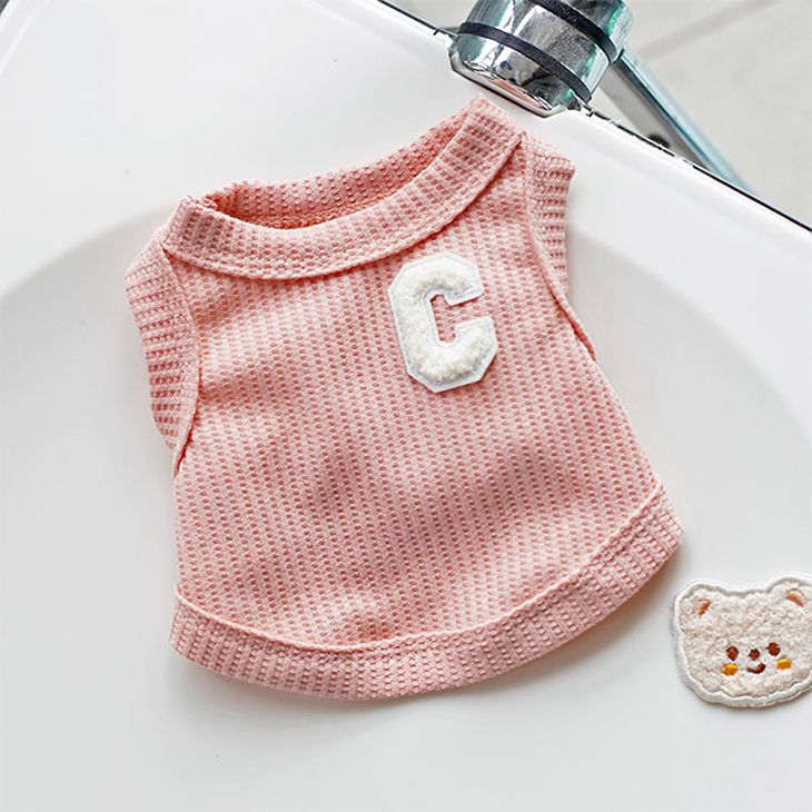 秋服新作 かわいい犬服 小型犬用 ニュアンスカラーのワッフル生地 ノースリーブ毛抜け防止タンクトップ【a243】送料無料 |  | 03