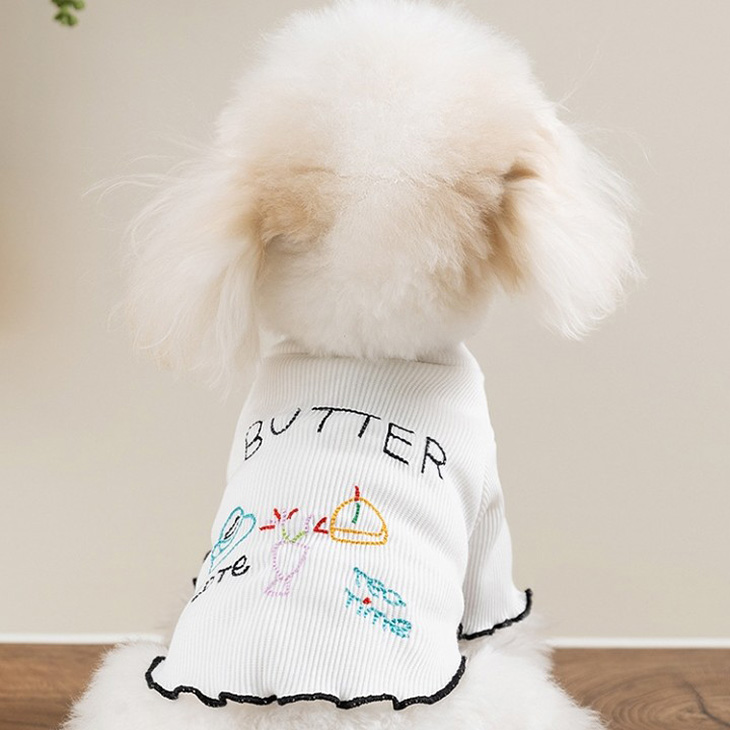 NEW! 超かわいい！春夏 犬服 猫服 袖あり 半袖 シンプル おしゃれ ドッグウェア ペット服 リラックス 涼しい お散歩 メール便OK【a455】 |  | 02