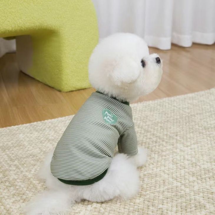 犬服 秋冬 小型犬 中型犬 カットソー ドッグウェア ボーダー柄 ハート刺繍 ロゴワッペン 猫用 スポーティ アクティブ しっかり生地【a489】 |  | 03
