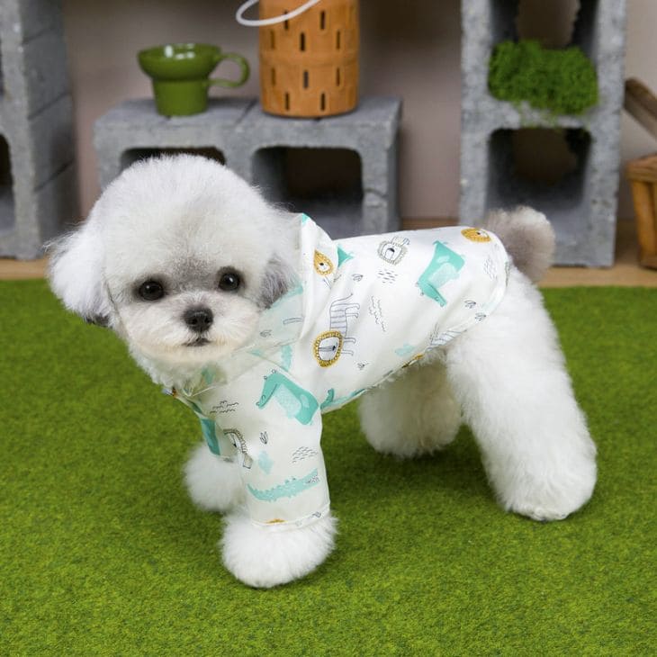 犬服 小型犬 レインコート 中型犬 ドッグウェア 犬用 超小型犬 雨の日 梅雨 みつばち はち アニマル柄 カッパ 透明フード【a490】 |  | 02