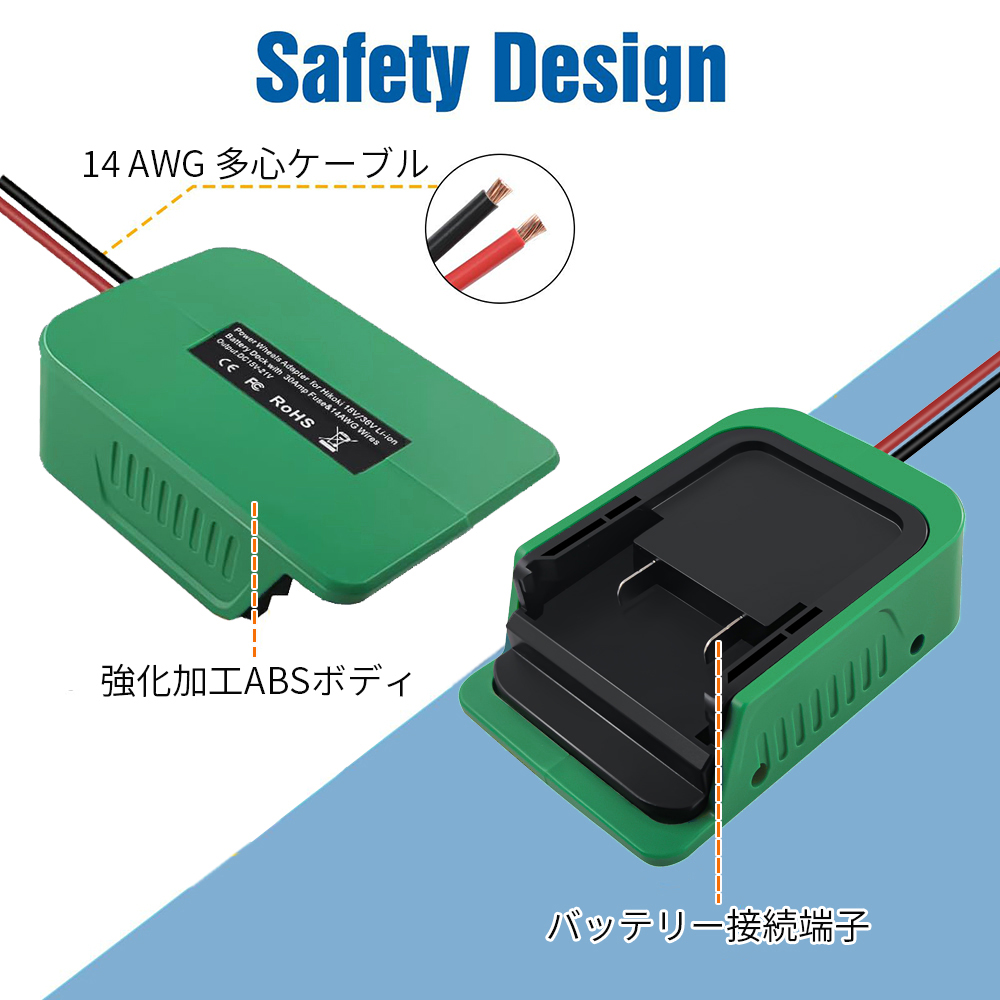 安全ヒューズと電源スイッチ付き HiKOKI(ハイコーキ) バッテリー 変換アダプター DIY向け 14.4V/18V/36Vリチウムイオンバッテリー 対応 : diy-adapter05 : ネットキーストア - 通販 - Yahoo!ショッピング