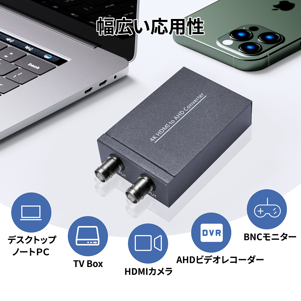 4K HDMI to AHD/TVI/CVI/CVBSコンバーター 変換アダプター1080p/720p