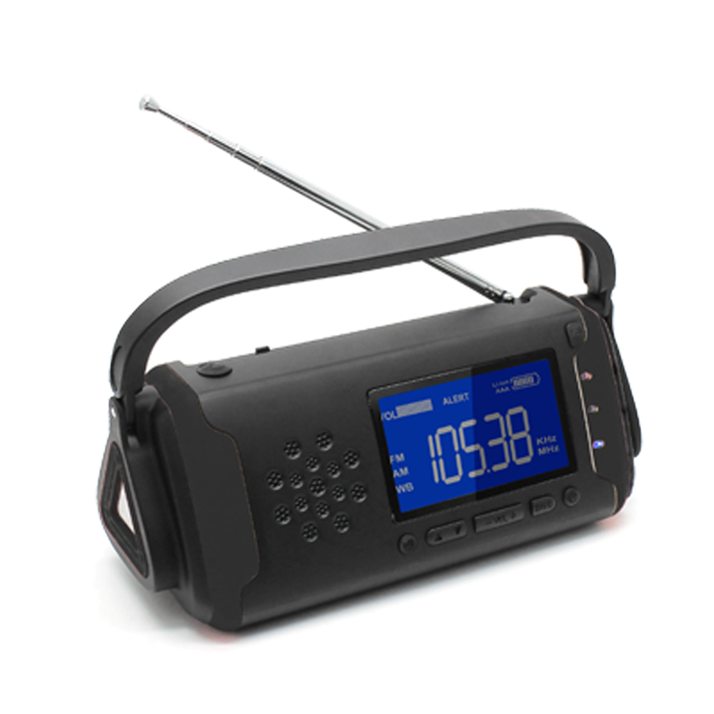 大容量4000mAhバッテリー搭載の手回しソーラー防災ラジオ 防災ラジオ 手回し充電 大容量4000mAh iPhone/Androidスマホ充電