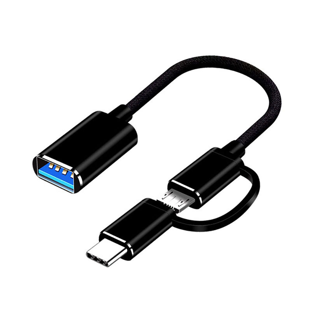 OTG機能搭載 2in1変換ケーブル 変換アダプター Micro USB + Type C コネクター USB3.0変換ケーブル データ高速転送｜netkey-store｜02