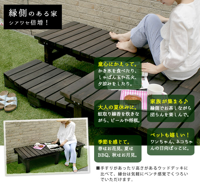 デッキ縁台180X58 DE-180 : ネットキング - 通販 - Yahoo!ショッピング