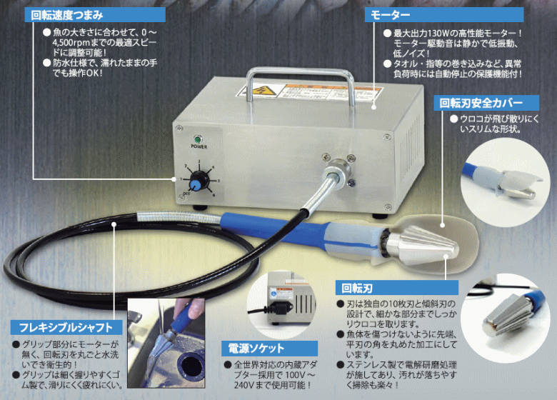 朝日産業 （法人配送限定） 業務用 電動うろこ取り機 タスケール AST