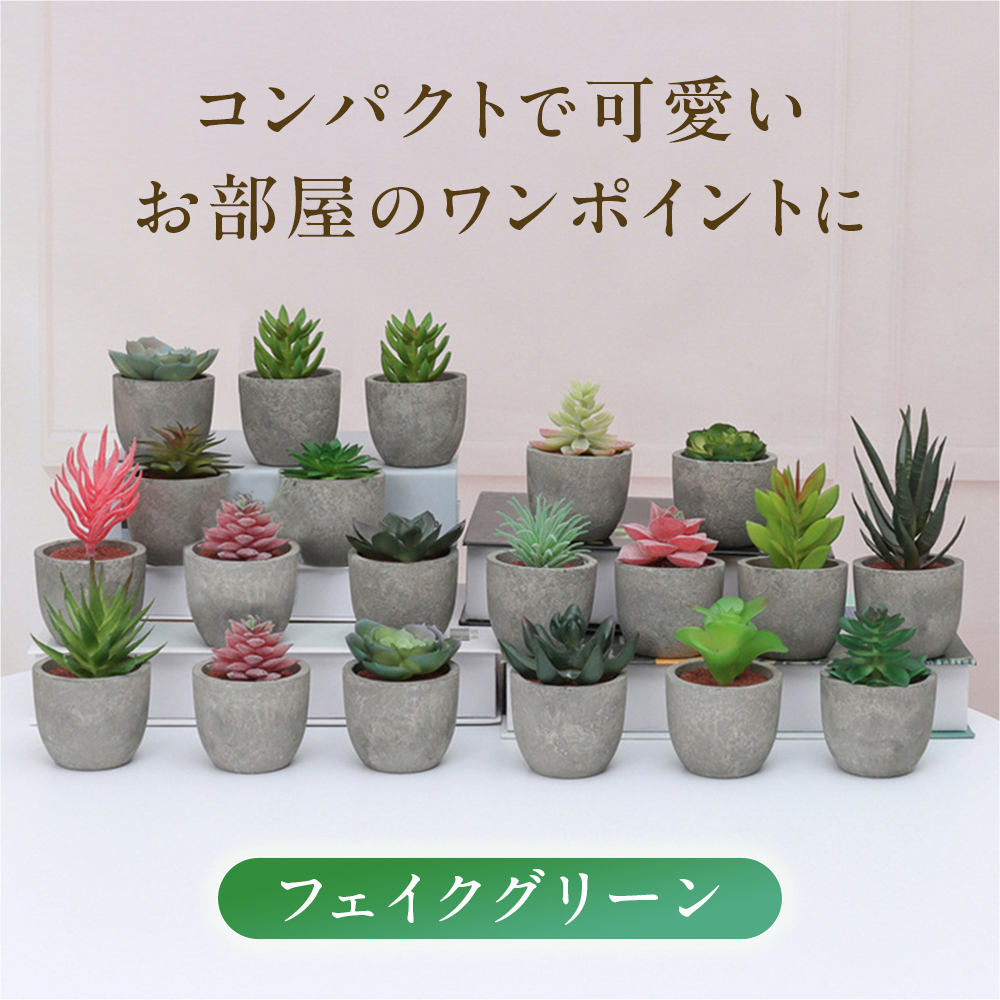 5点セット フェイクグリーン ミニ 人工観葉植物 人工多肉植物 観葉植物