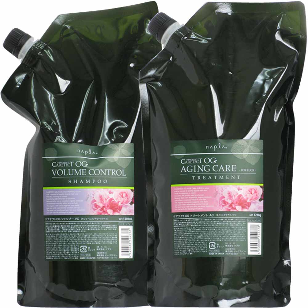 [ 美容室専売 詰め替え 選べる 2点セット 送料無料 ] ナプラ ケアテクト OG シャンプー＆トリートメント / 1200mL+1200g リフィル 業務用 サロン専売品 ヘアケア | CARETECT OG | 02