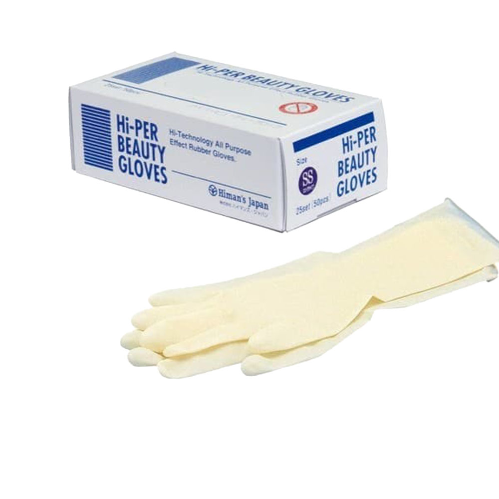 ハイマンズジャパン ハイパービューティグローブ ショート （SS・S・M・L） 50枚入り ゴム手袋 ブラック 薄い 丈夫 シャンプー ヘアカラー サロン業務用品 | ブランド登録なし | 01