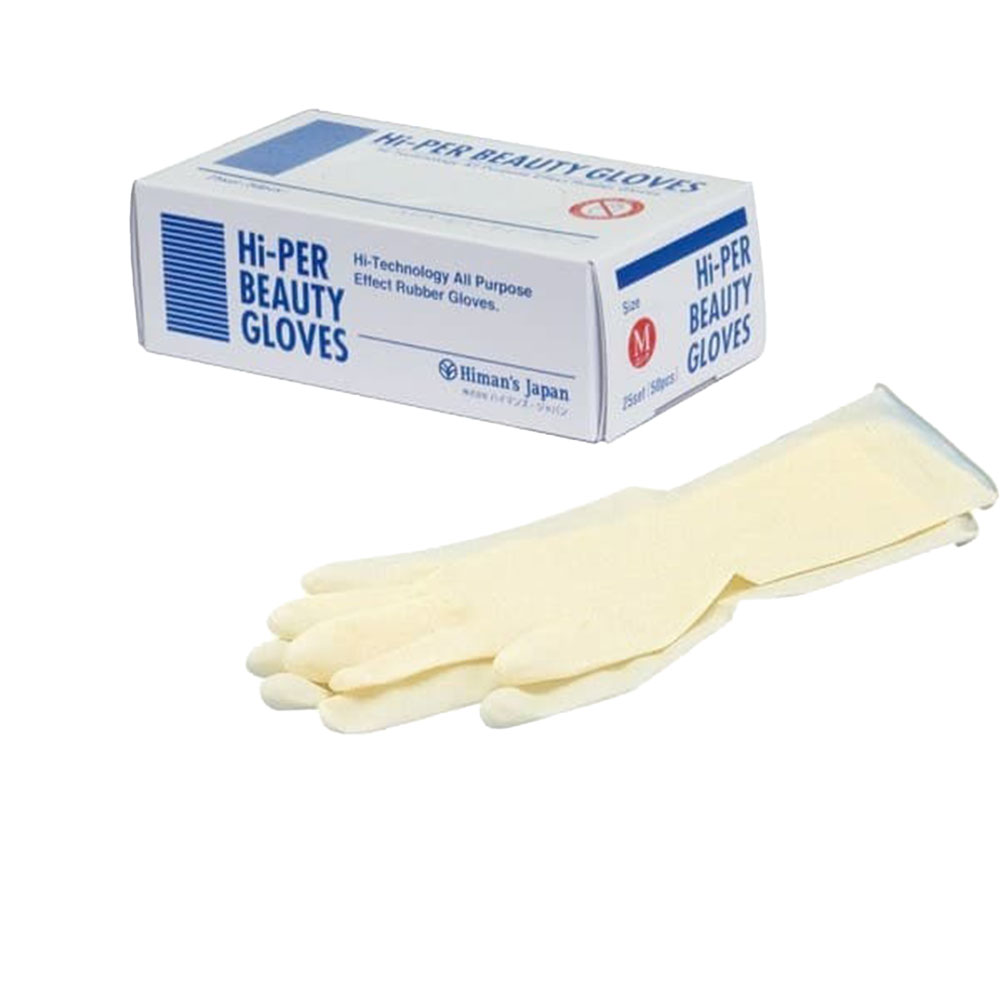 ハイマンズジャパン ハイパービューティグローブ ショート （SS・S・M・L） 50枚入り ゴム手袋 ブラック 薄い 丈夫 シャンプー ヘアカラー サロン業務用品 | ブランド登録なし | 03