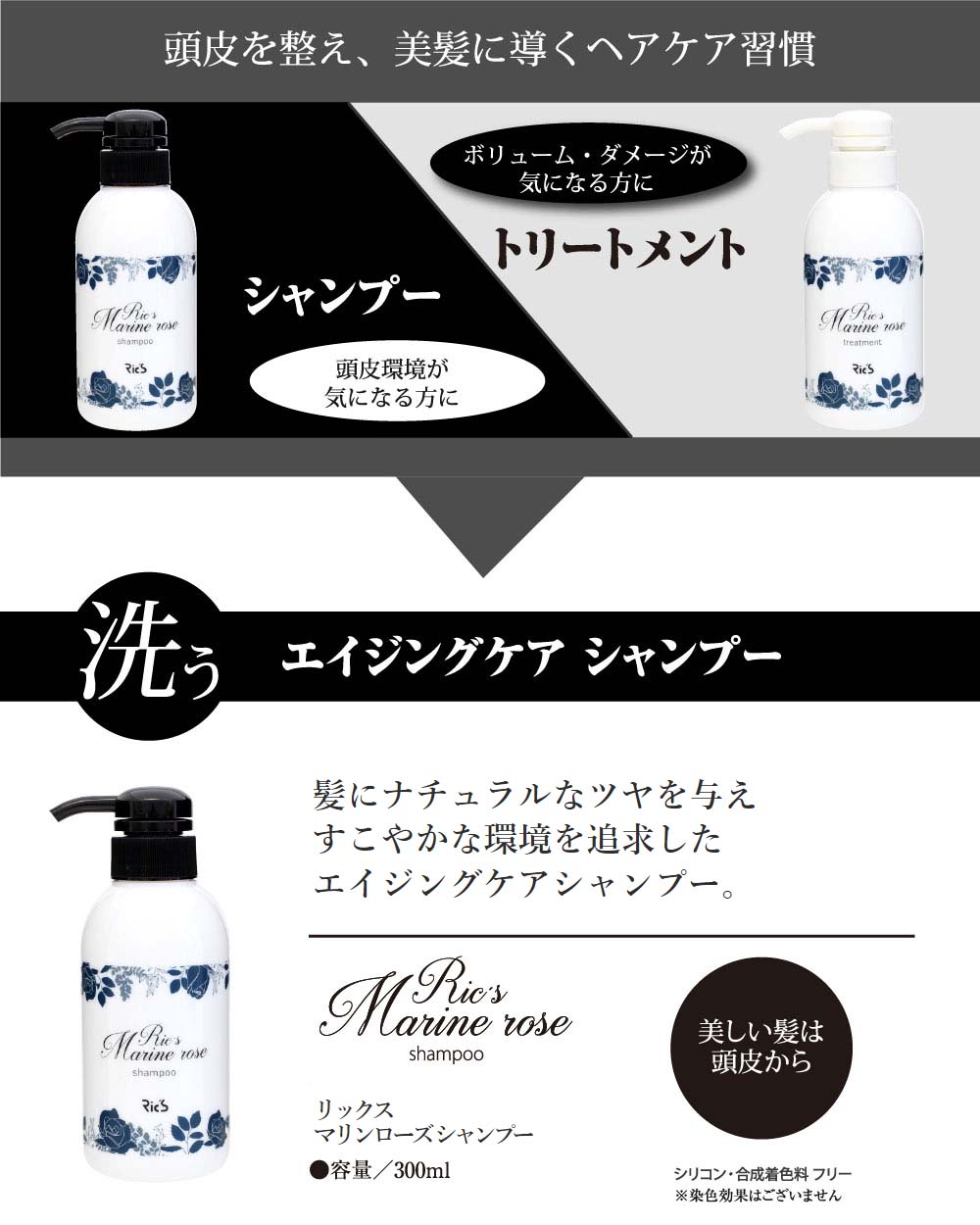 リックス マリンローズ シャンプー＆トリートメント セット / 300ｍL+