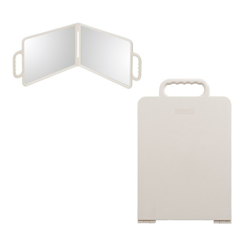 西村製作所 二面バックミラー CH-70（アイボリー・ブラック） サロン業務用 鏡 サロンツール 美容院 理容室 | ブランド登録なし | 01