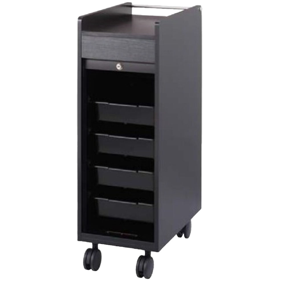 西村製作所 ワームスシャッター付きワゴン C-345（黒目丁・ローズウッド・ウォールナット） サロン業務用 サロンツール 美容院 理容室 | ブランド登録なし | 01