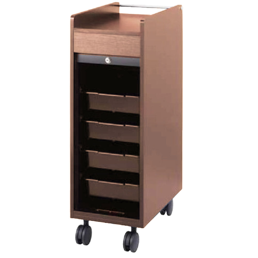 西村製作所 ワームスシャッター付きワゴン C-345（黒目丁・ローズウッド・ウォールナット） サロン業務用 サロンツール 美容院 理容室 | ブランド登録なし | 03