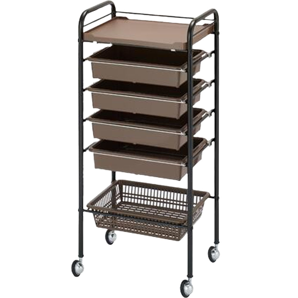 西村製作所 収納セット台 スタンダード C-430S ブラック・ホワイト・ツートンブラウン ワゴン サロン業務用 サロンツール 美容院 理容室 美容道具収納雑貨 | ブランド登録なし | 03