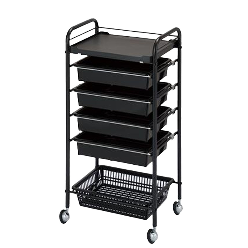 西村製作所 収納セット台 ロングポジション C-431L ブラック・ホワイト・ツートンブラウン ワゴン サロン業務用 サロンツール 美容院 理容室 美容道具収納雑貨 | ブランド登録なし | 01