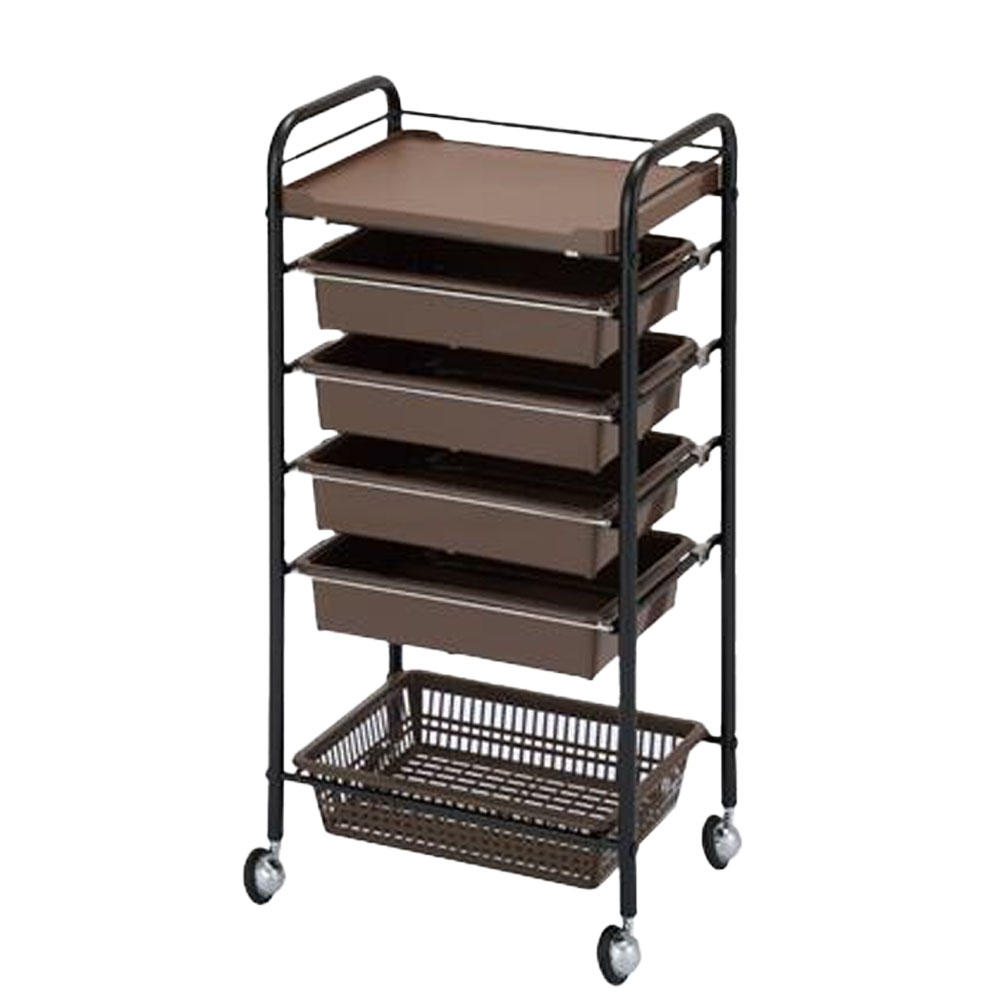 西村製作所 収納セット台 ロングポジション C-431L ブラック・ホワイト・ツートンブラウン ワゴン サロン業務用 サロンツール 美容院 理容室 美容道具収納雑貨 | ブランド登録なし | 03