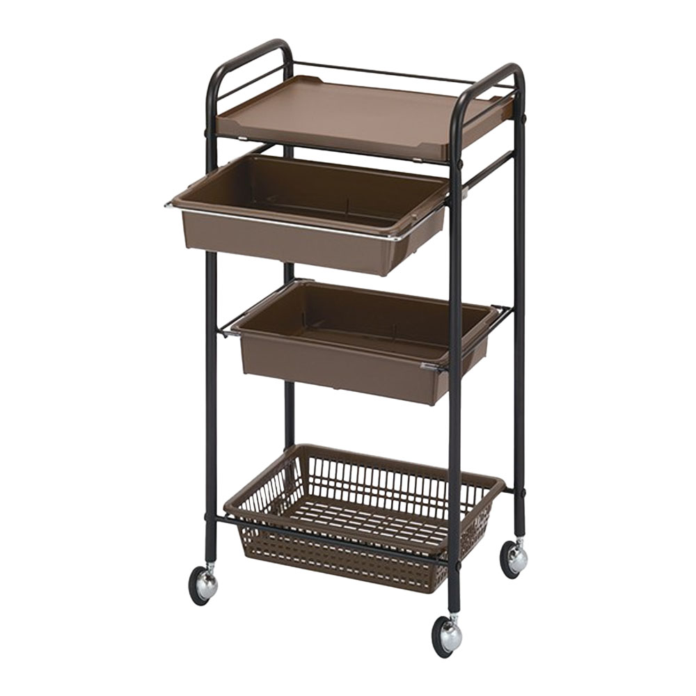 西村製作所 Sセット台 スタンダードポジション C-420（ツートンブラウン・ブラック・ホワイト） サロン業務用 サロンツール 美容院 理容室 美容道具収納雑貨 | ブランド登録なし | 01