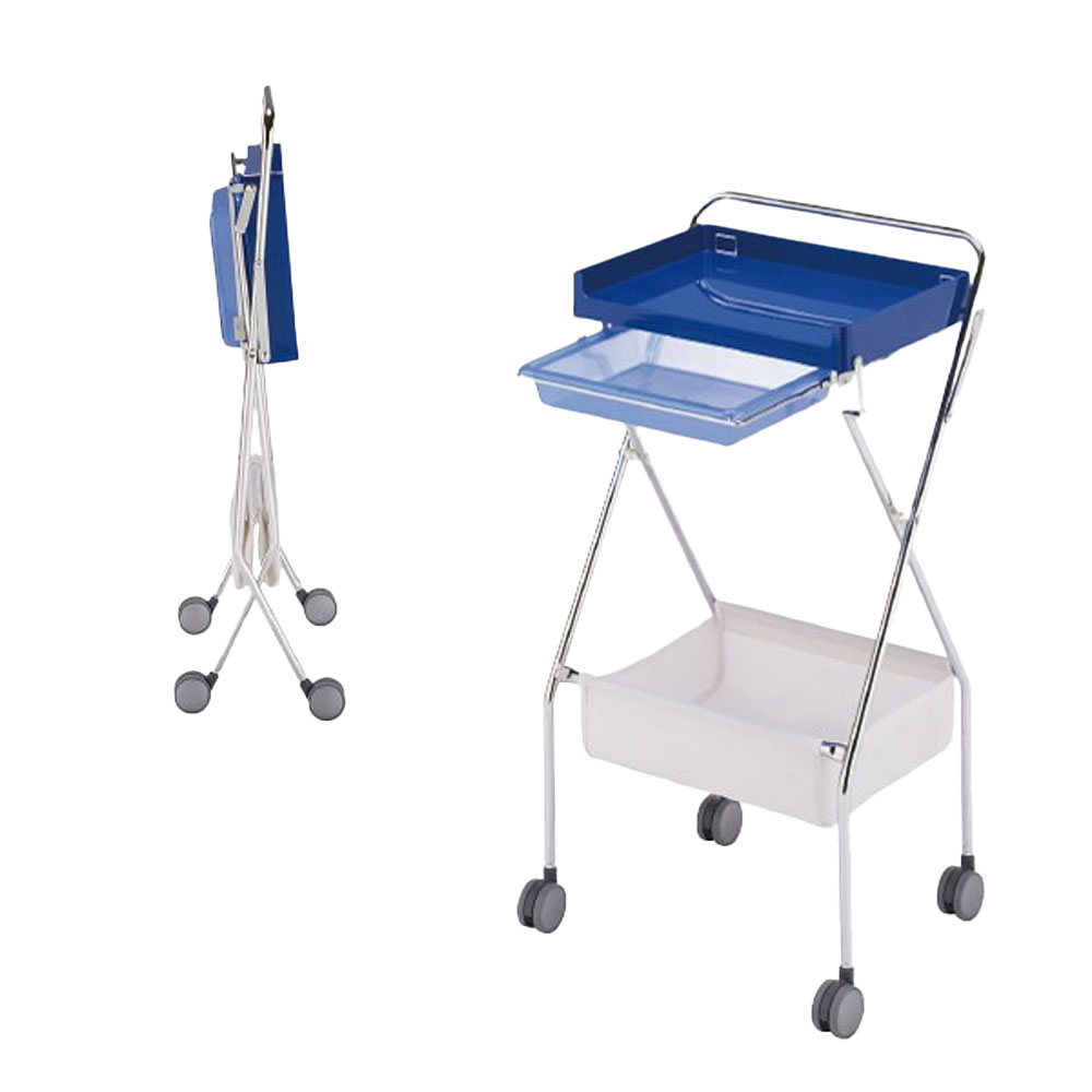 西村製作所 折りたたみワゴン C-95 ブルー・イエロー・ピンク・ブラック・ホワイト・ブラウン・オレンジ サロン業務用 ツール 美容院 理容室 美容道具収納雑貨 | ブランド登録なし | 01