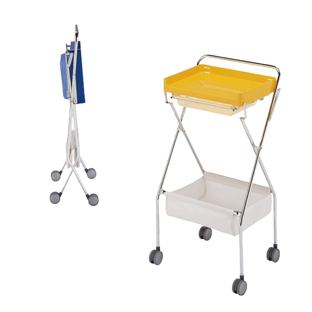 西村製作所 折りたたみワゴン C-95 ブルー・イエロー・ピンク・ブラック・ホワイト・ブラウン・オレンジ サロン業務用 ツール 美容院 理容室 美容道具収納雑貨 | ブランド登録なし | 02