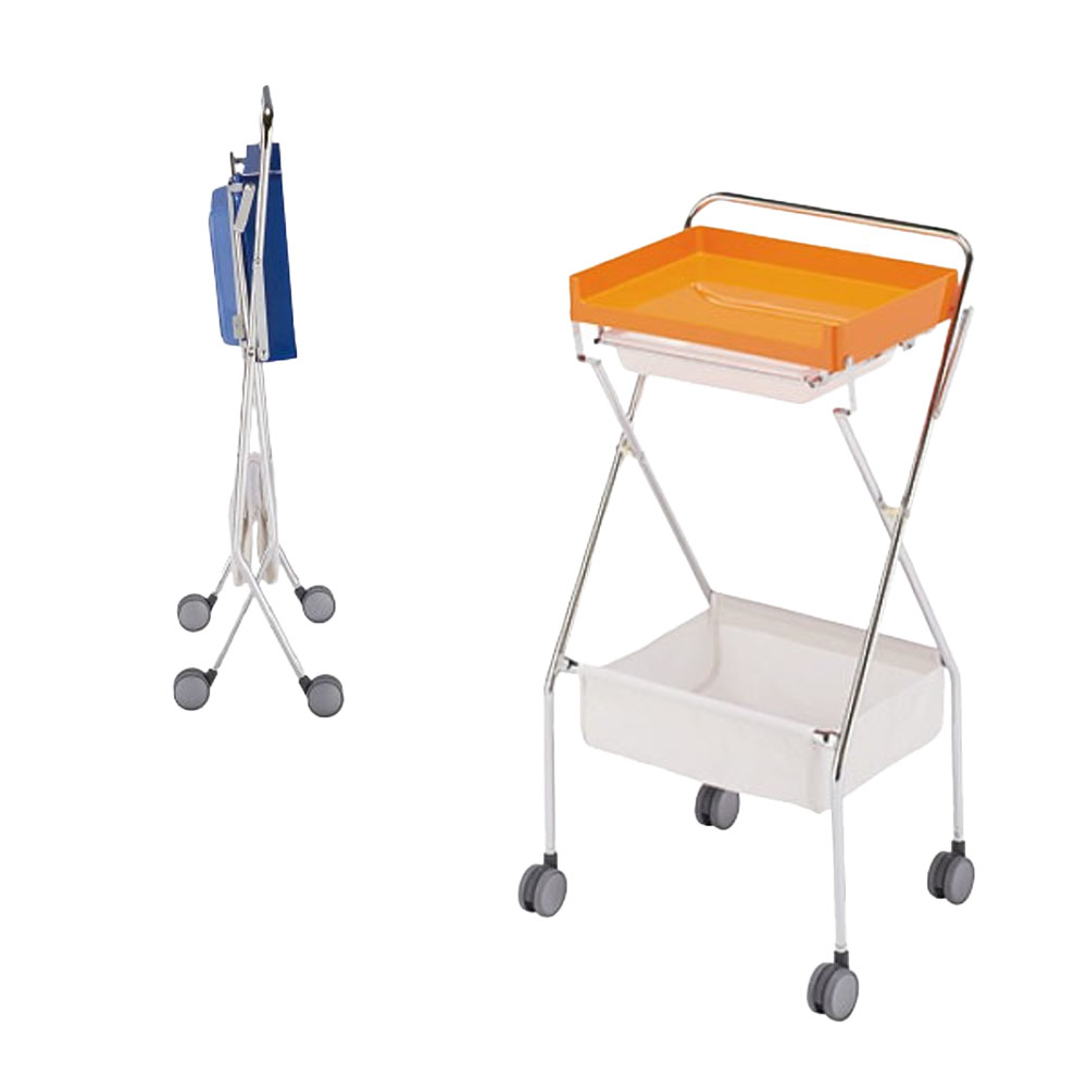 西村製作所 折りたたみワゴン C-95 ブルー・イエロー・ピンク・ブラック・ホワイト・ブラウン・オレンジ サロン業務用 ツール 美容院 理容室 美容道具収納雑貨 | ブランド登録なし | 07