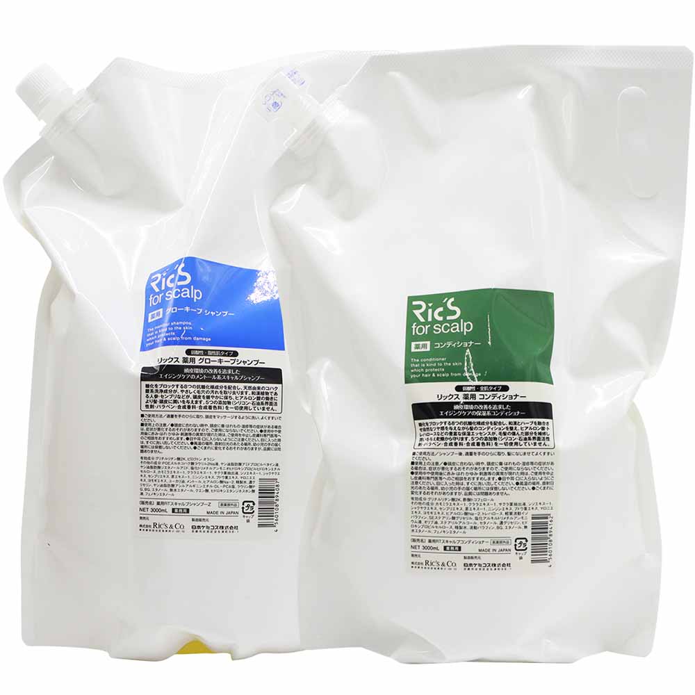 リックス 薬用 シャンプー＆コンディショナー 選べる 詰め替え用 セット / 3000ｍLリフィル+3000mLリフィル | ブランド登録なし | 01