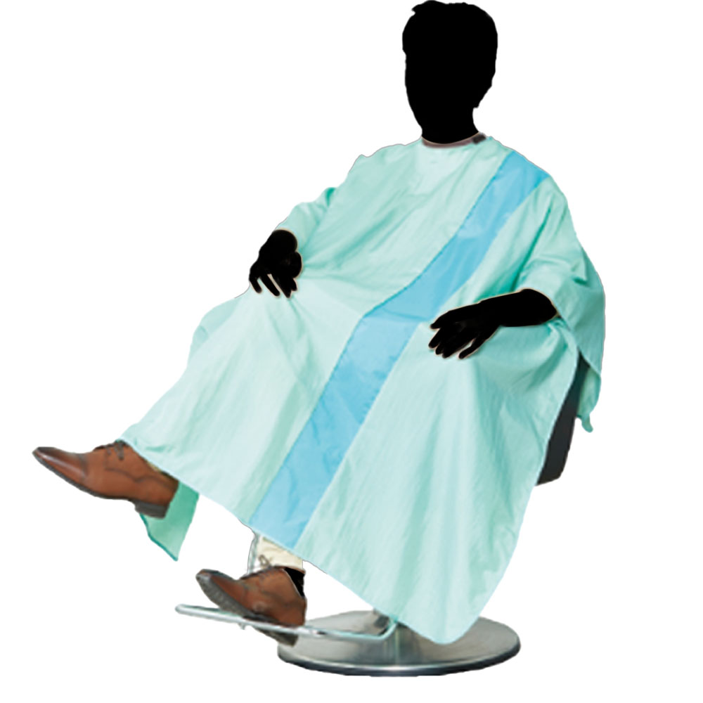 ワコウ シワシワルック ツートン刈布 パステルライン 面ファスナー ヒモ 5508 全10種類・5色 防水加工 ヘアカット クロス 撥水 帯電防止 業務用 美容室 理髪店 | ブランド登録なし | 01