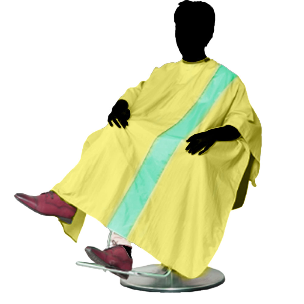 ワコウ シワシワルック ツートン刈布 パステルライン 面ファスナー ヒモ 5508 全10種類・5色 防水加工 ヘアカット クロス 撥水 帯電防止 業務用 美容室 理髪店 | ブランド登録なし | 03