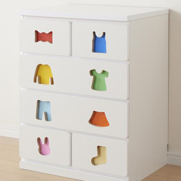 洋服 収納 子供 幅60 キッズチェスト ホワイト 完成品 mapache マパーチェ 洋服タンス 6杯タイプ 知育チェスト 女の子向け_1