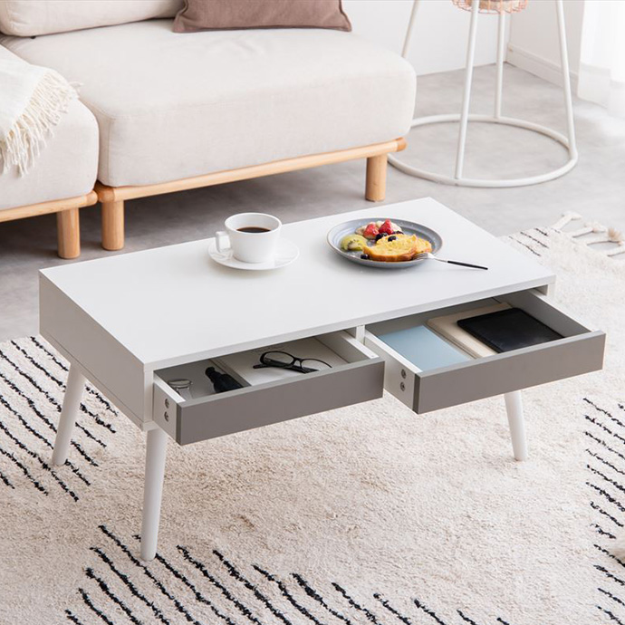 センターテーブル 引き出し 収納 ローテーブル リビングテーブル