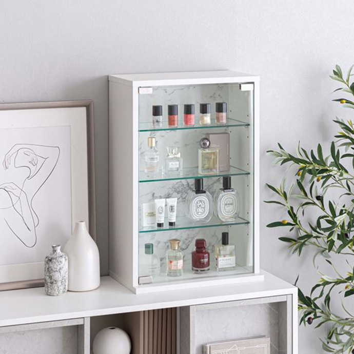 コレクションケース ガラス 薄型 幅40 フィギュアケース 卓上 木製