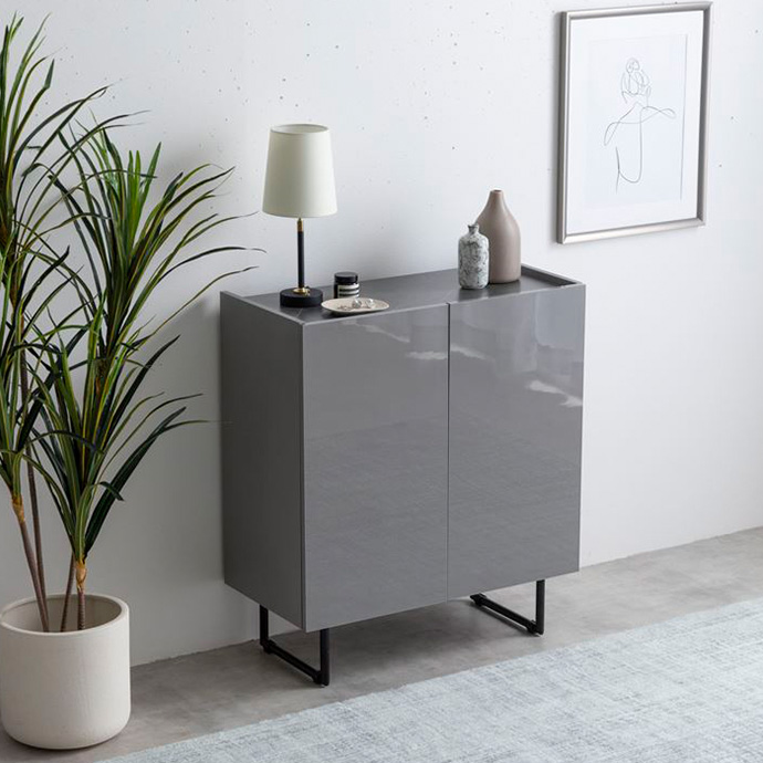 キャビネット 幅70 白 グレー スリム サイドボード 脚付き 奥行き 35cm