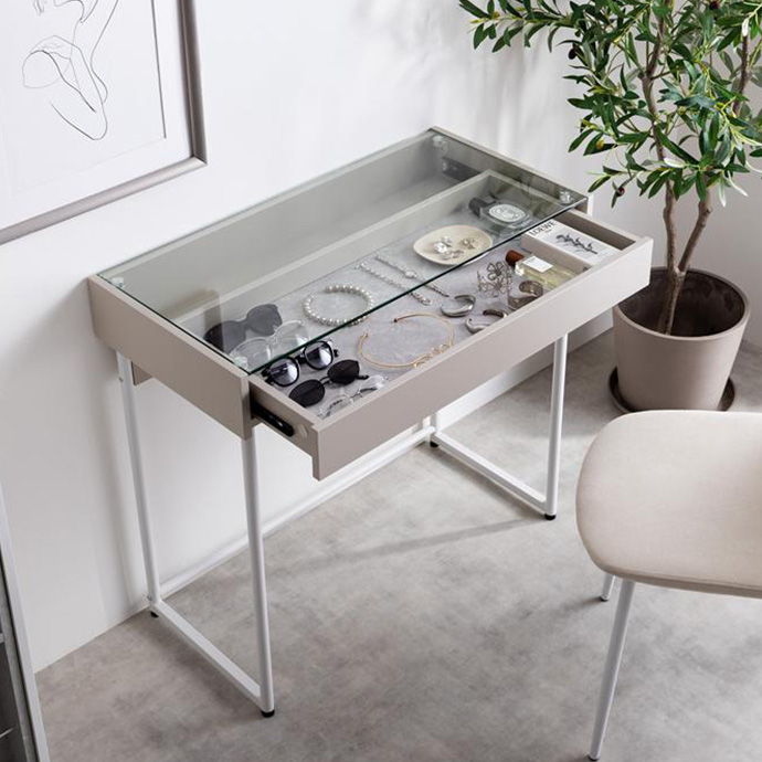 パソコンデスク 80cm コンパクト 白 グレー おしゃれ 韓国 デスク 机