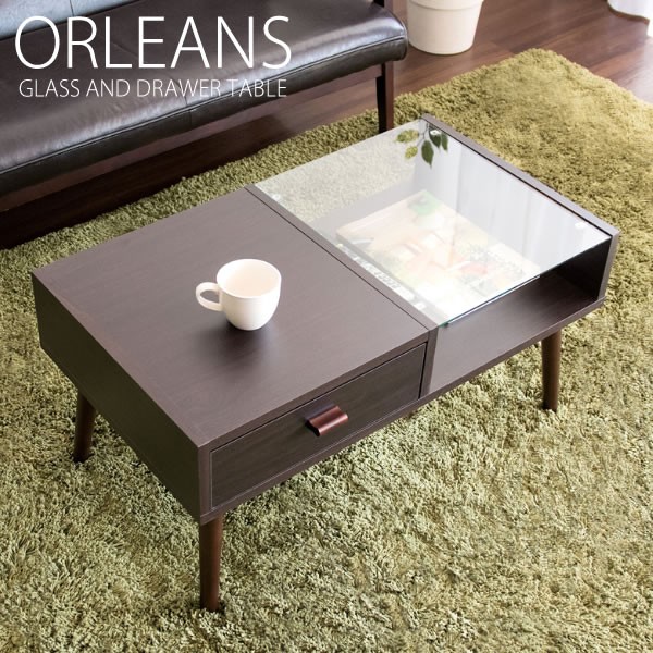 宮武製作所 ガラステーブル ローテーブル おしゃれ ORLEANS オリンズ