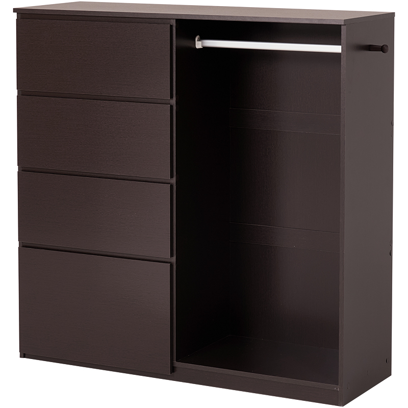 ハンガーラック 引き出し 木製 おしゃれ チェスト 4段 白 タンス 洋服