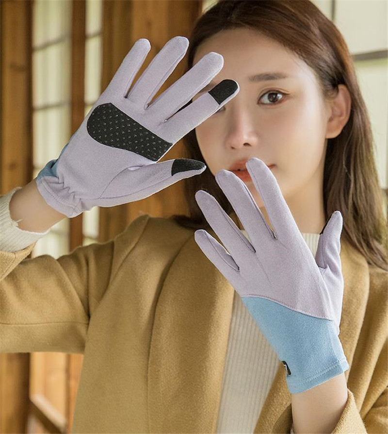 に初値下げ!-セール 手袋 レディース グローブ スマホ対応 バイカラー 保温 薄手 アウター カジュアル 防寒 防風 お•しゃれ バイク ドライブ 春秋 フ•ァション フリーサイズ パープル アウトドア グローブ 防寒グローブ フリース タッチスクリーン保温 滑り止め付き サイクルグローブ バイクグローブ 防水 防寒 自転車 バイ