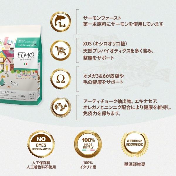 ELMO エルモ ドッグフード 成犬用 サーモンライス・ライト 3kg 大容量