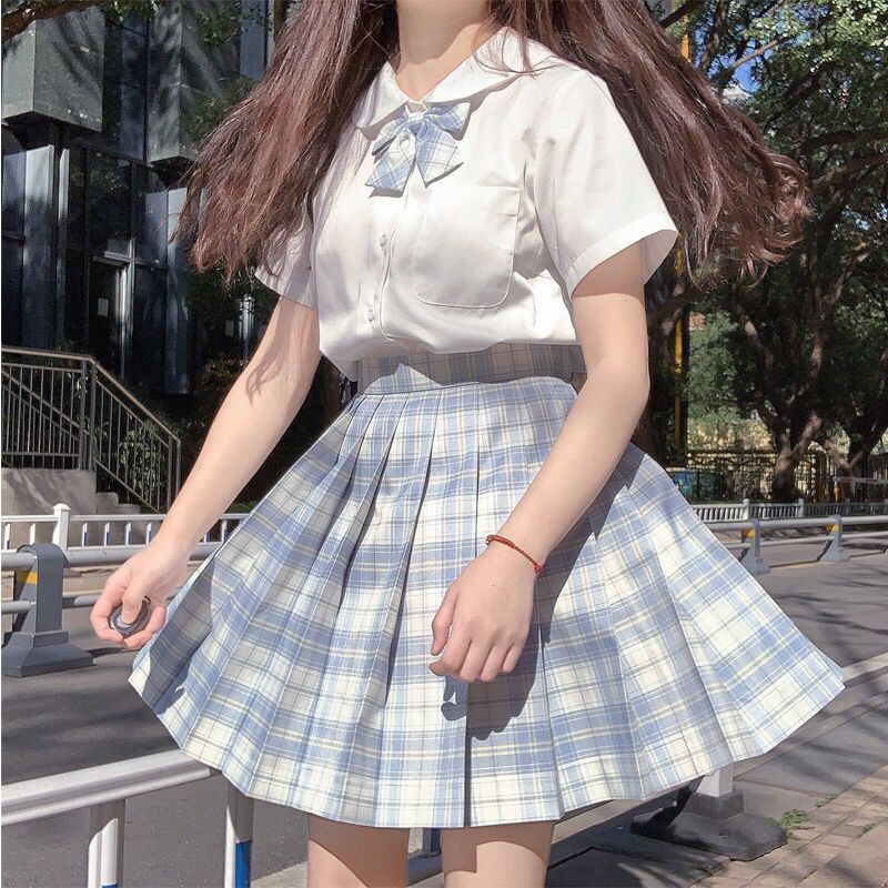 プリーツスカート 2点セット スクール 制服 スカート チェック柄 ミニスカート 膝上 女子 高校生 セーラー服 ショート丈 JK女子高生 ミニ丈