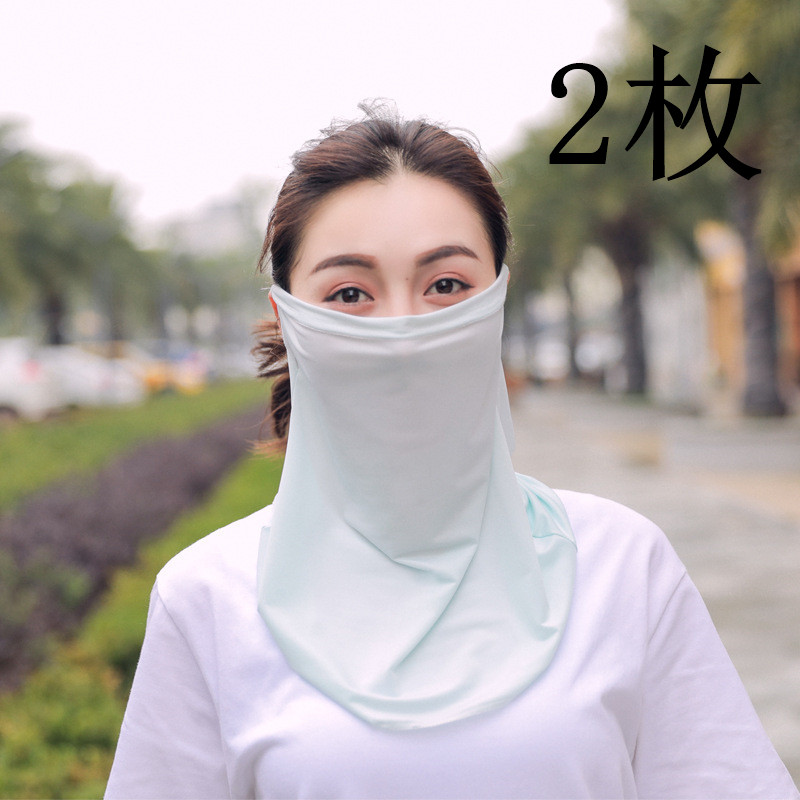 2枚セット》フェイスカバー フェイスマスク 夏用UPF50 ・接触冷感-5℃・付けていないような呼吸で楽フェイスガード ネックガード UV 通販 