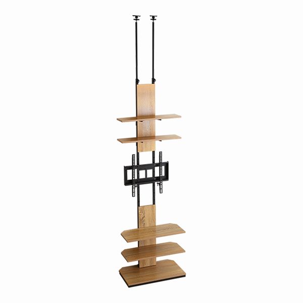 ディスプレイ収納 ヴィンテージ突っ張りテレビスタンド 32〜60型 壁面収納 コーナーも 省スペース シャビーオーク ウォールナット |  | 01