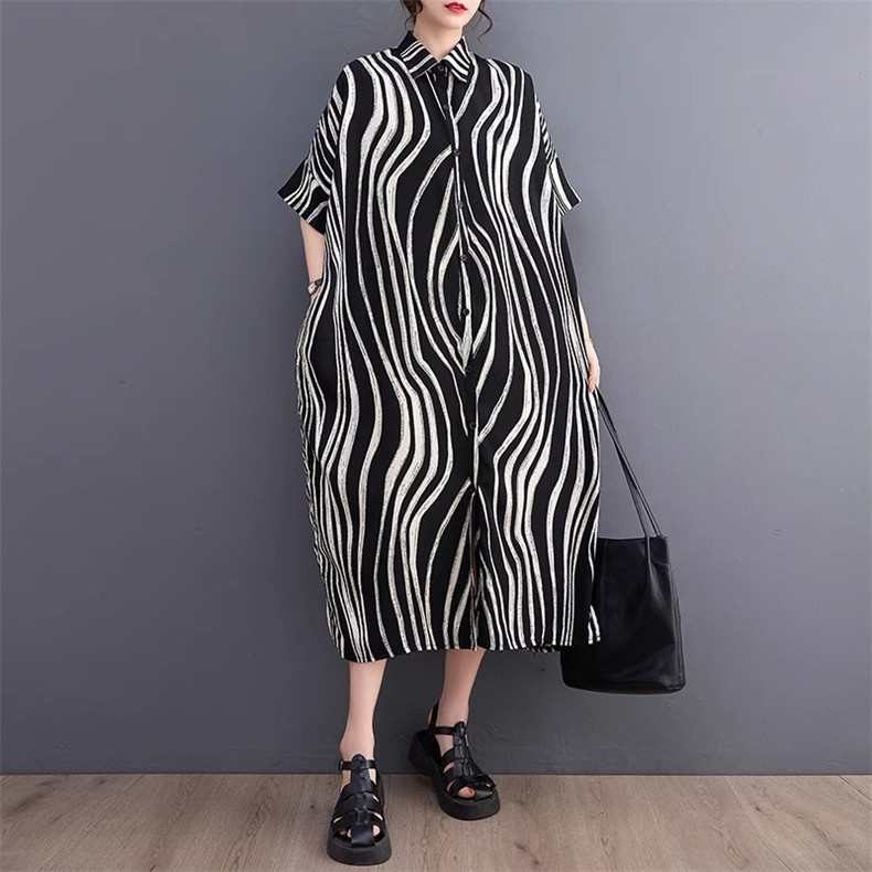 大きいサイズ レディース ワンピース　シャツ　春夏 秋 新品 半袖 大きいサイズ レディース ワンピース シャツ ロング 春夏 秋
