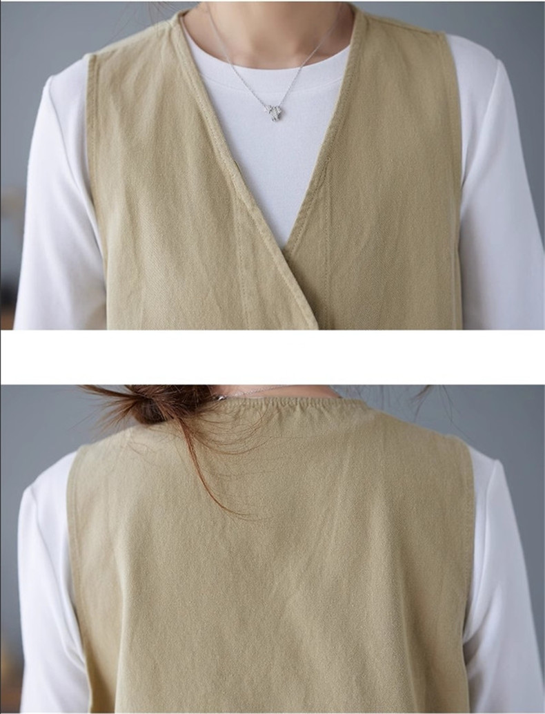 トップス ベスト レディース ショート丈 クロップド丈 綿100