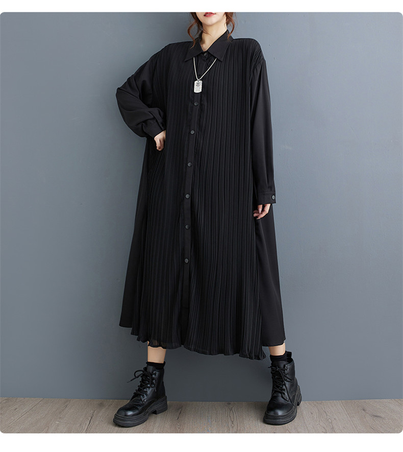 アクテ ロング シャツ ワンピース 【F】 ノーカラー パフスリーブ ギャザー シャツワンピース レディース 秋服 ワンピース ロング丈 長袖