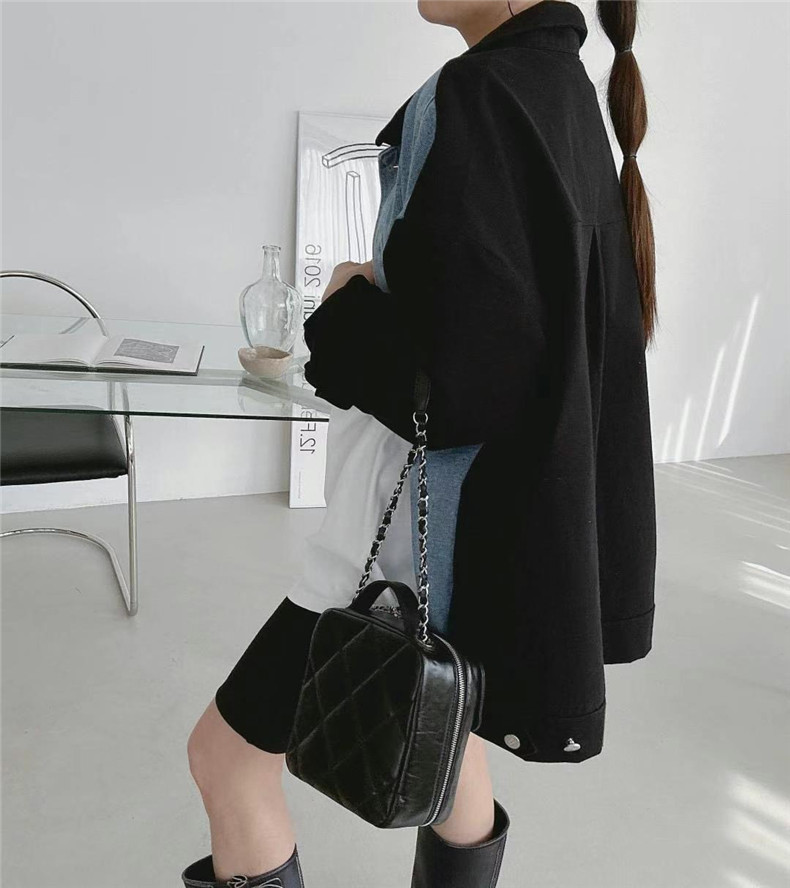 デニムジャケット レディース 秋アウター 異素材 羽織り 切り替え