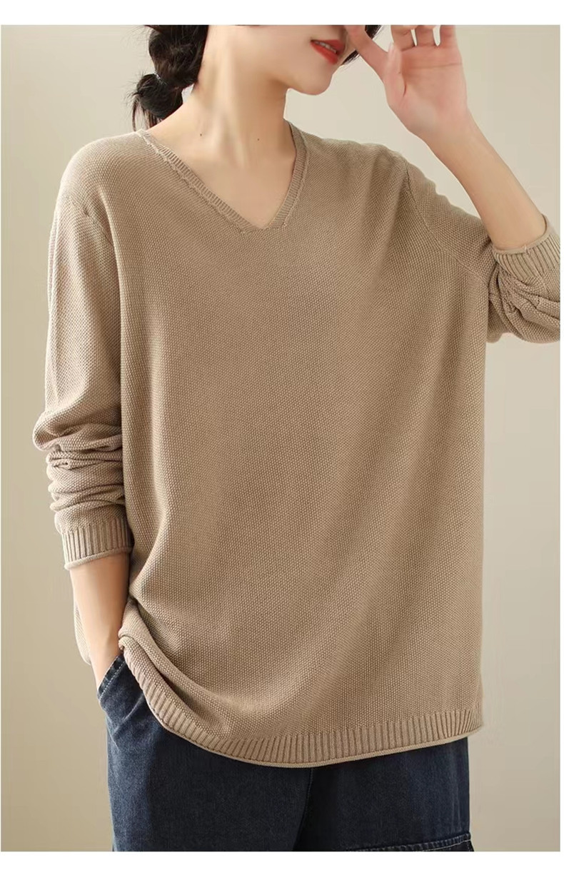 15561✨新品タグ付き✨ヤシキ デザイン ニット セーター コットン ブラウン THE SHOP TK ニット セーター 「S-XLサイズ/選べる7色」どこから見ても