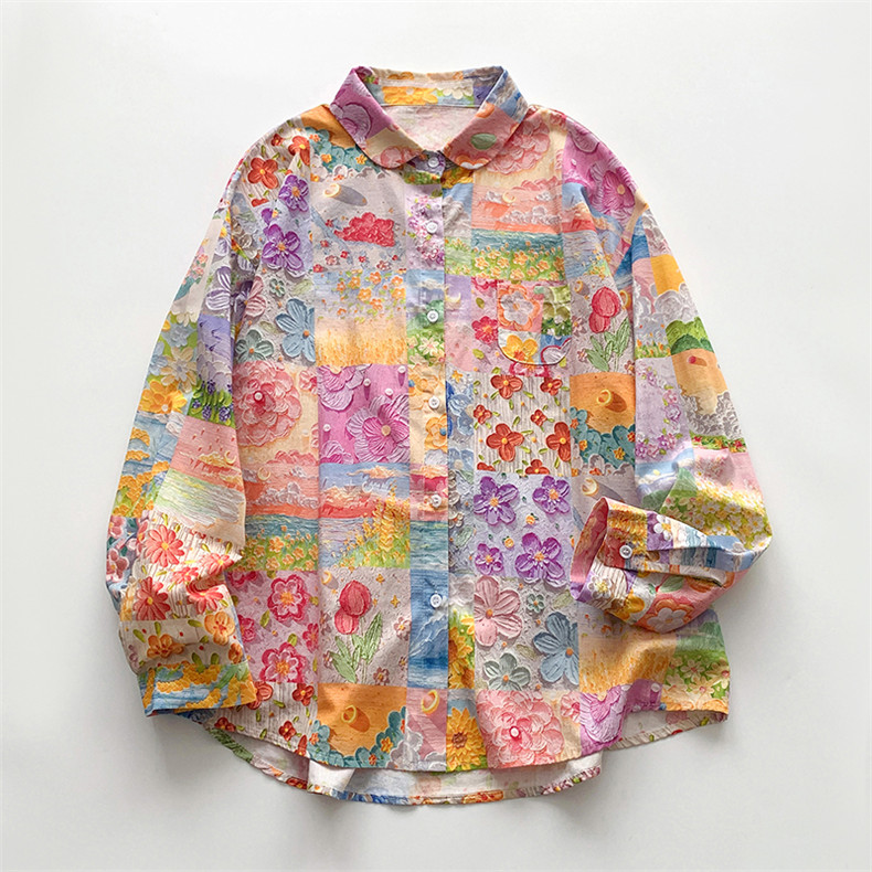 美品 大きいサイズ LEONARD 楽器 シンフォニー 音符 花柄 長袖 シャツ 長袖シャツ トップス 花柄 大きいサイズ レディース 春夏ブラウス